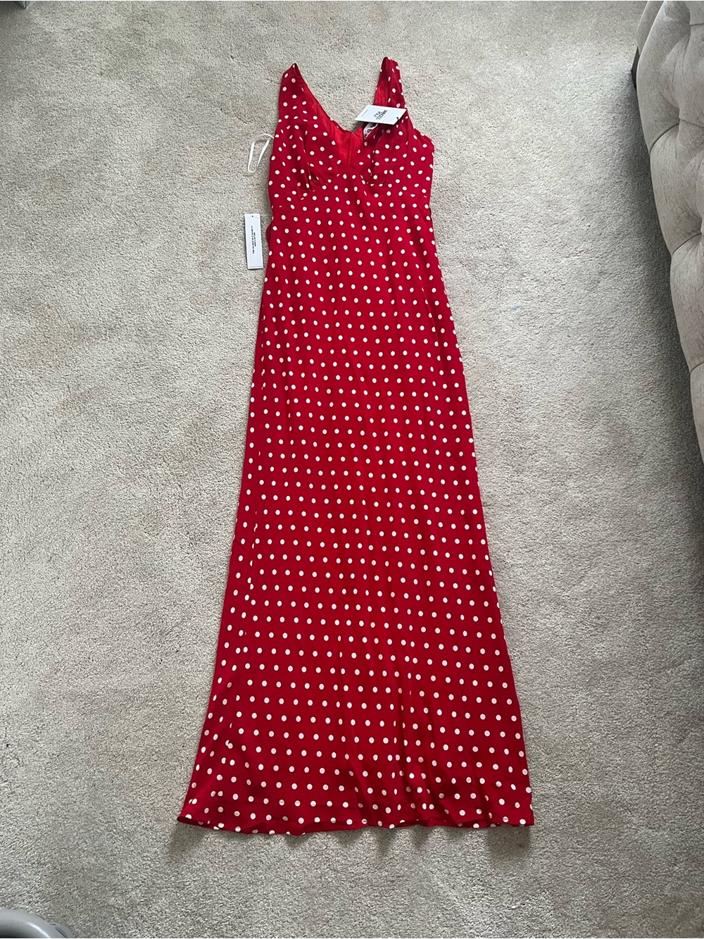 Princess Polly Nellie Maxi Dress Red Polka Dot